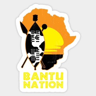 Bantu Nation Africa Zulu Shield Safari African Sunset Sticker